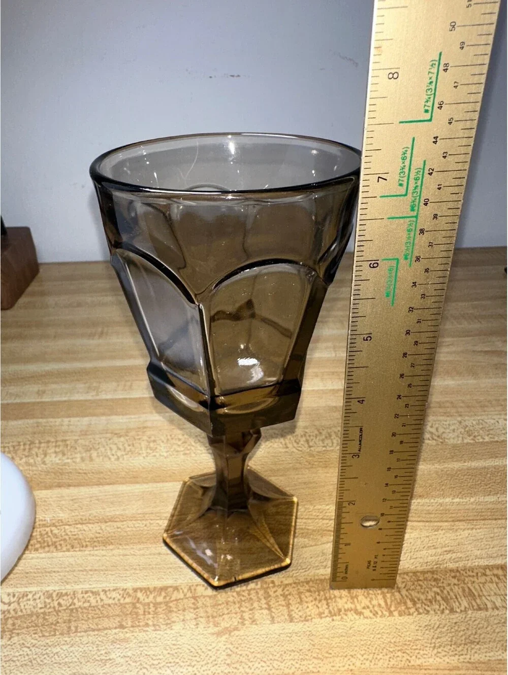 Vintage Fostoria Virginia Brown Water Goblet Glass Set of 3